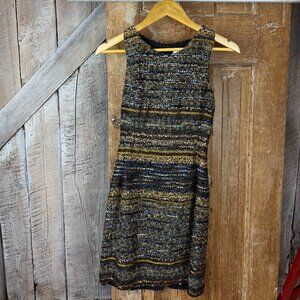 Amy Matto Gold and Black Textured Dress Size 8